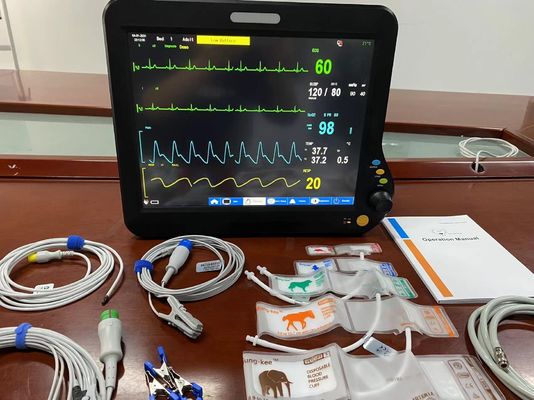 2Temp Resp Veterinary Multiparameter Monitor Multi Language For Surgical Diagnostic