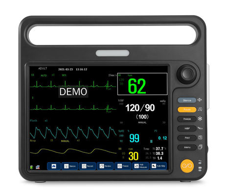 12.1 inch portable cardiac patient monitors with HL7 compatible, USB dataouput functions, vital sings monitoring