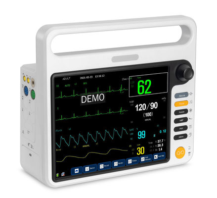 12.1 inch portable cardiac patient monitors with HL7 compatible, USB dataouput functions, vital sings monitoring