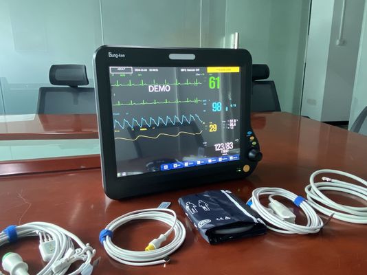 15 inch multi parameter cardiac patient monitors with HL7 compatible function, applied for OR/OT, ICU, CCU, general ward