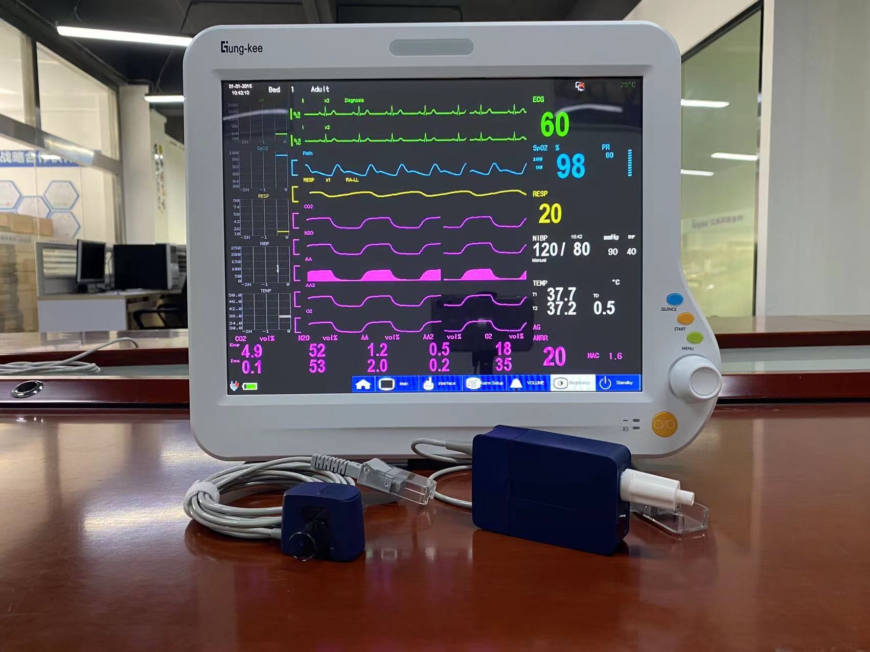 Anesthesia Monitor Module Sidestream CO2 ICU Cardiac Monitor , Anesthesia Multi Parameter Patient ...